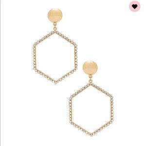 Hexagon Gold Hoop Earrings